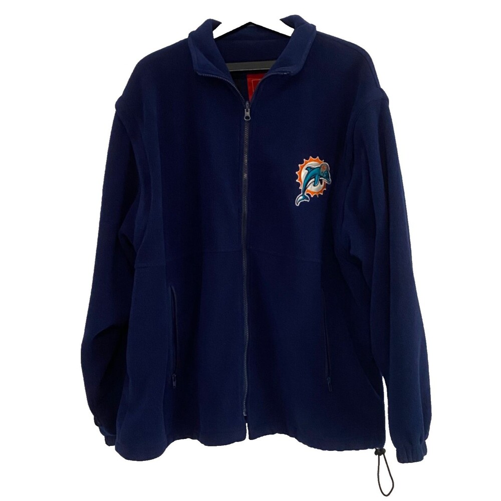 NFL Miami Dolphins Fleece Jacket/Vest~Blue~Full Zip~Men's 2XL